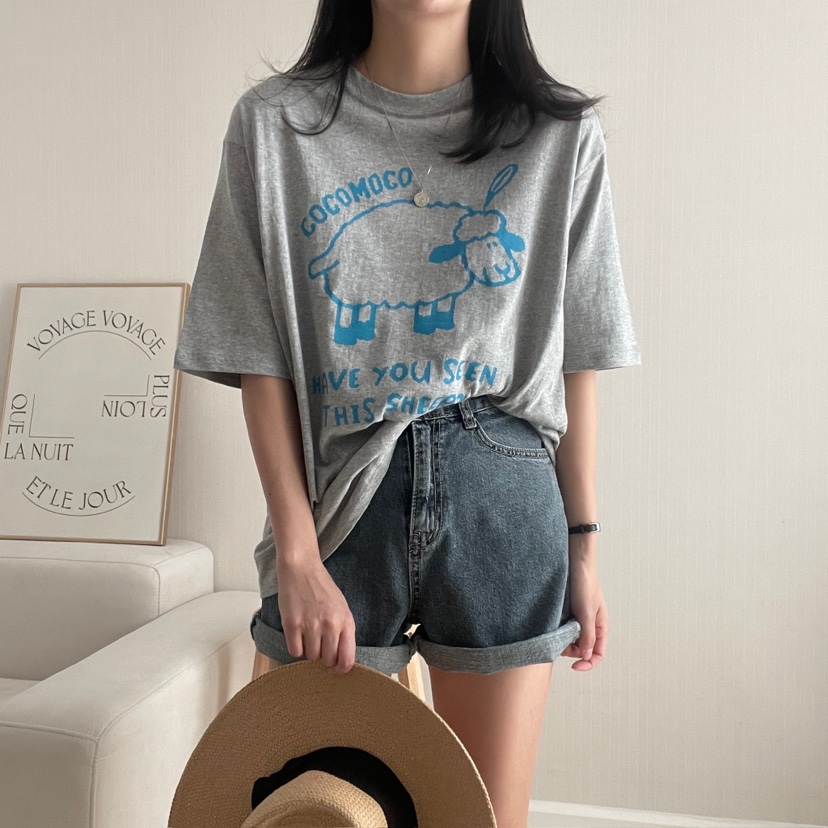 HELLO JINI韓國㊣直郵東大門代購女裝新品人氣熱賣休閑T恤HELLO JINIT恤