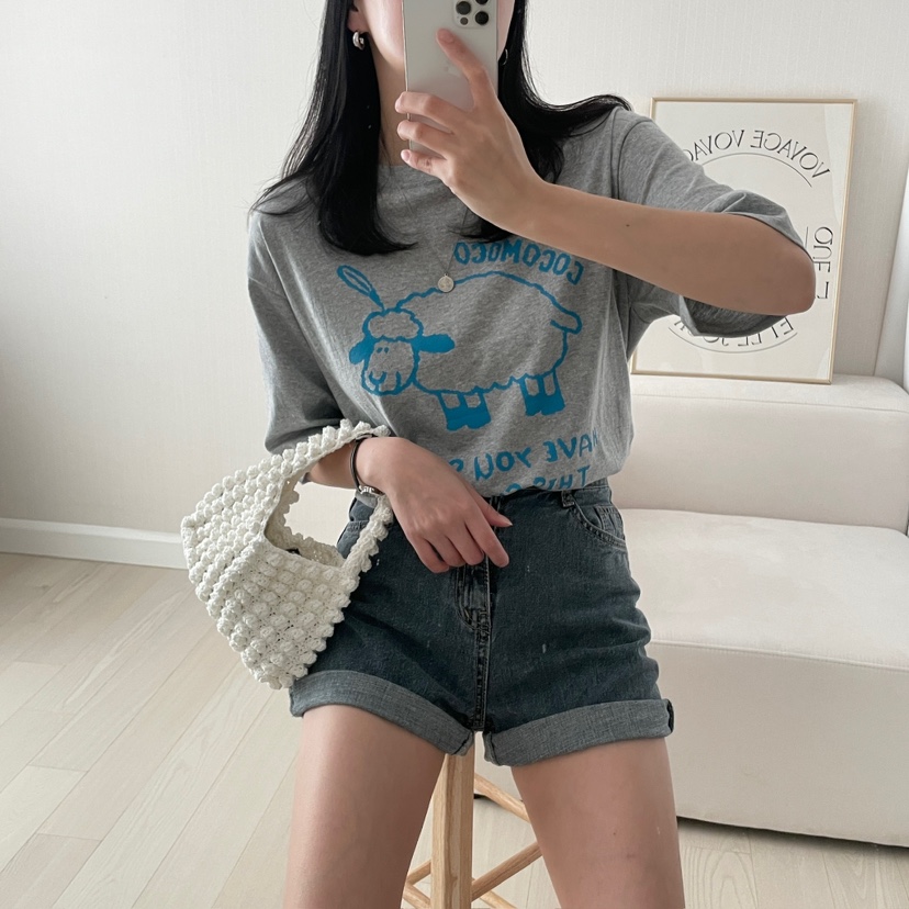 HELLO JINI韓國㊣直郵東大門代購女裝新品人氣熱賣休閑T恤HELLO JINIT恤