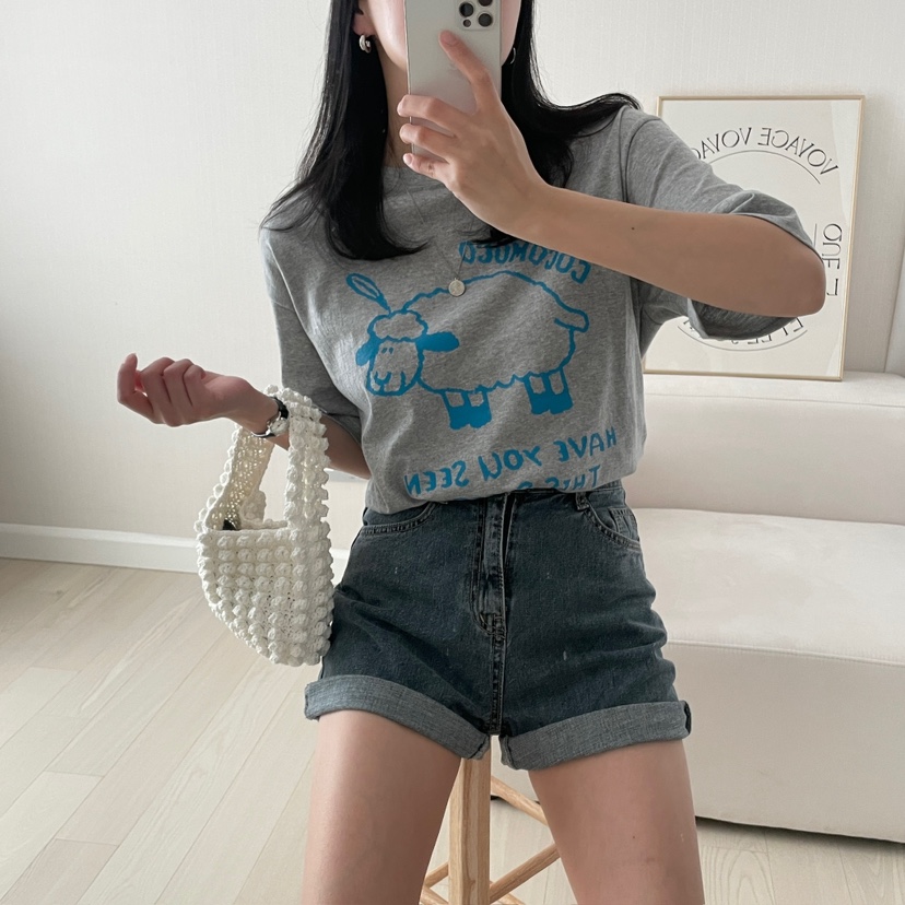 HELLO JINI韓國㊣直郵東大門代購女裝新品人氣熱賣休閑T恤HELLO JINIT恤