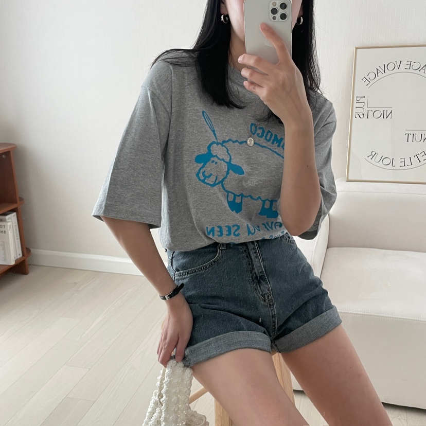 HELLO JINI韓國㊣直郵東大門代購女裝新品人氣熱賣休閑T恤HELLO JINIT恤