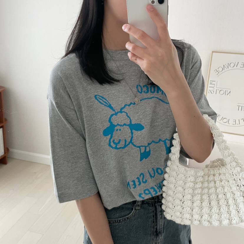 HELLO JINI韓國㊣直郵東大門代購女裝新品人氣熱賣休閑T恤HELLO JINIT恤