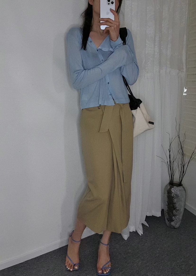 GENTLE B韓國直郵㊣女裝新品25春夏推薦半身裙中短裙含腰帶GENTLE B半身裙/中短裙
