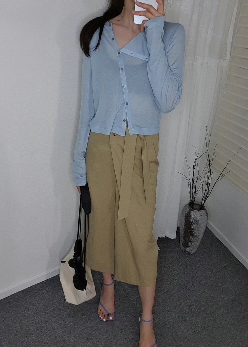 GENTLE B韓國直郵㊣女裝新品25春夏推薦半身裙中短裙含腰帶GENTLE B半身裙/中短裙