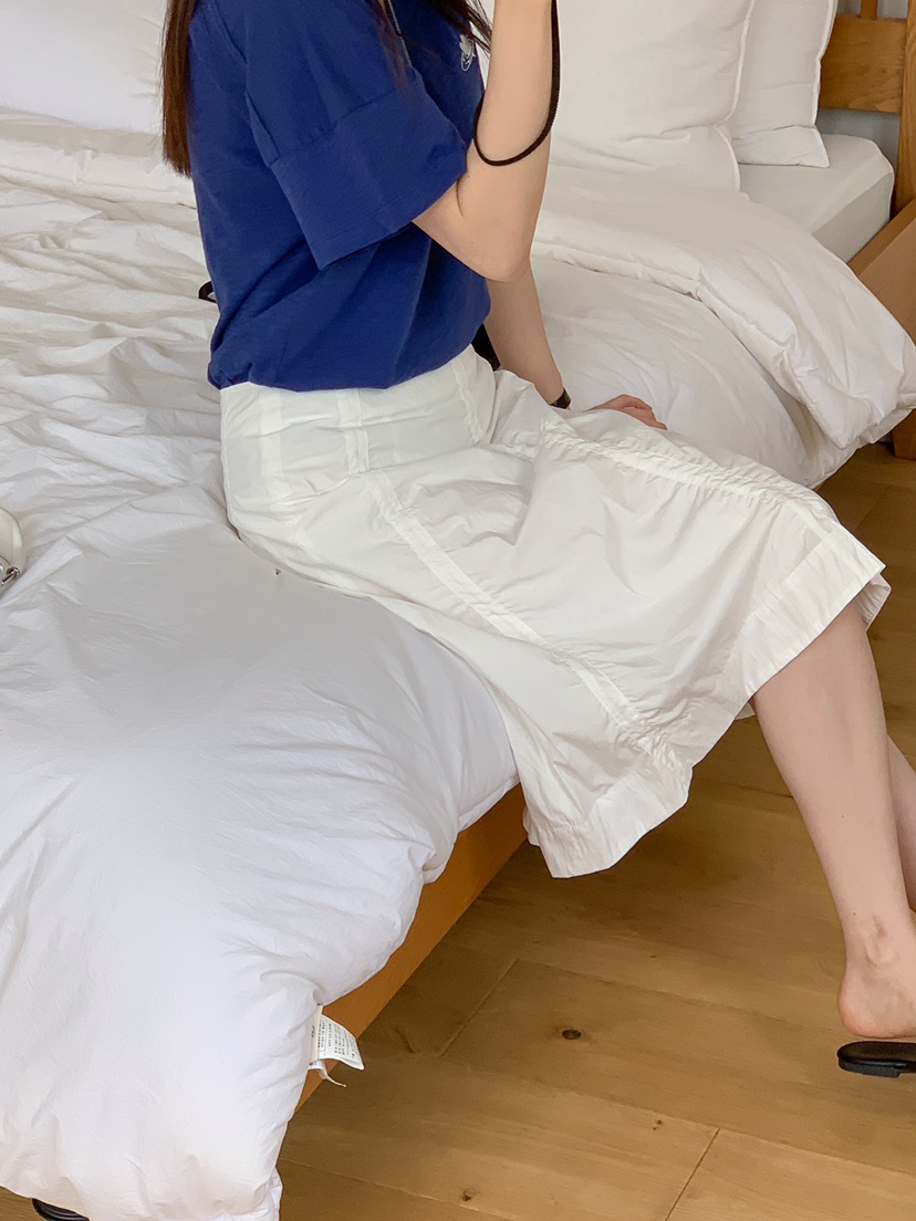 THE ABLE韓國直郵㊣東大門實拍女裝新品休閑半身裙中短裙喇叭褶皺THE ABLE/TA半身裙/中短裙