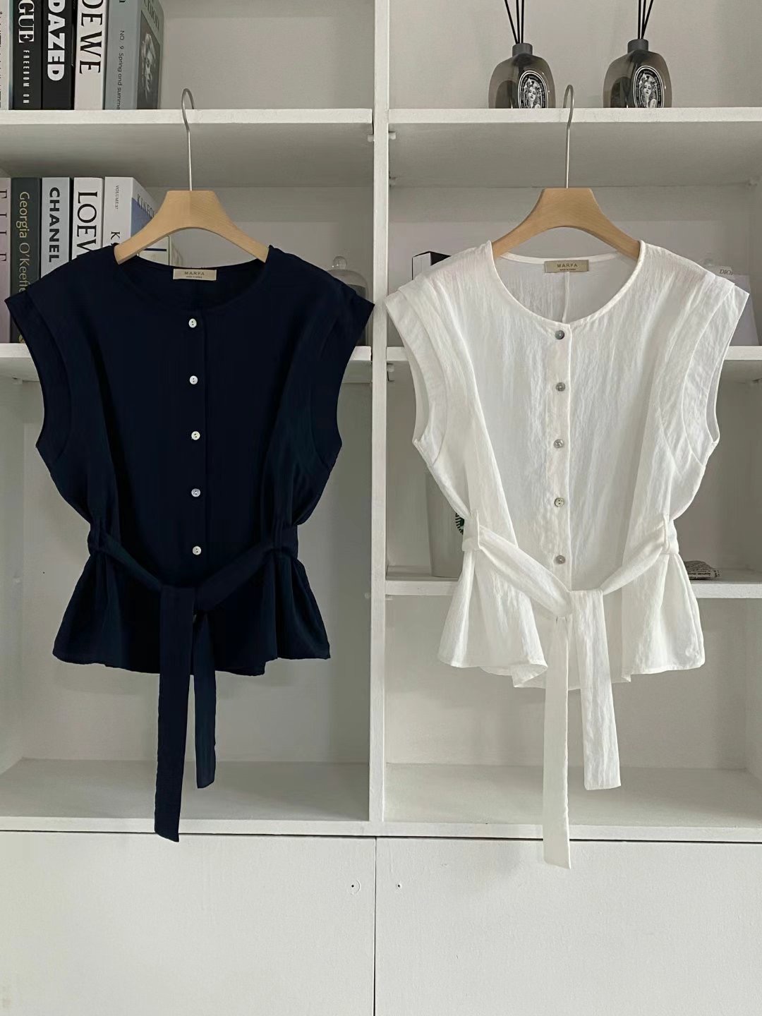 MARFA-말파-T直郵韓國代購㊣女裝新品25春夏熱賣馬甲含腰帶MARFA-T馬甲