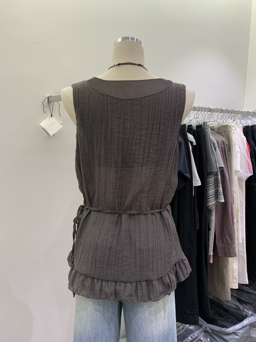 ESCHER韓國直郵㊣東大門實拍女裝新品25春夏吊帶背心含腰繩ESCHER吊帶/背心