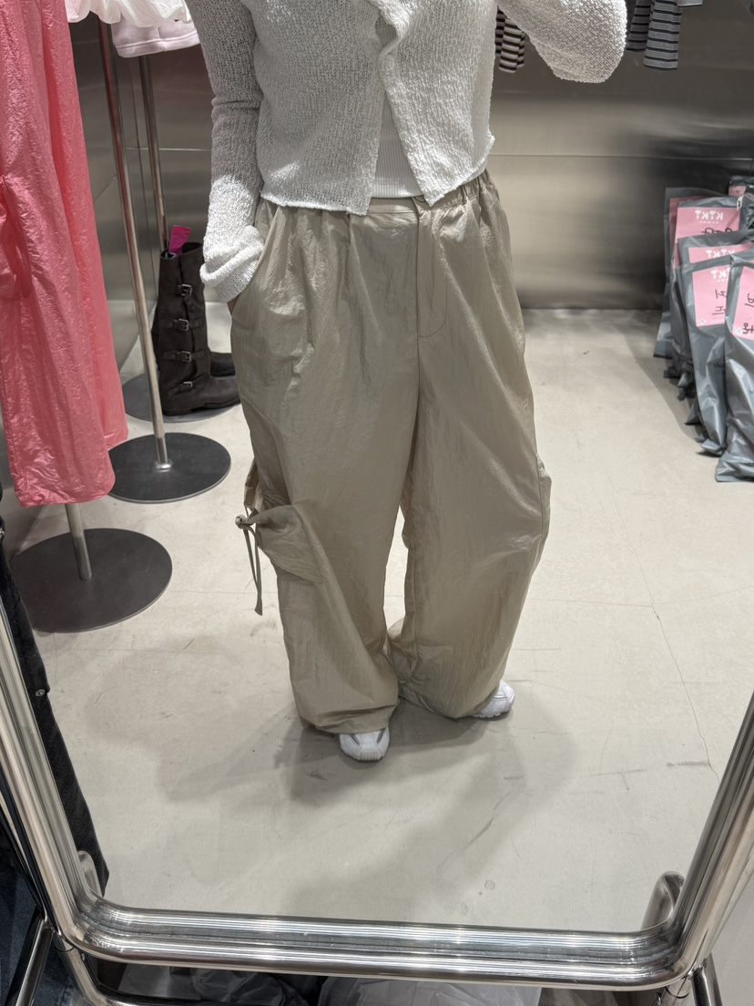 KIKI韓國直郵㊣東大門實拍女裝新品時尚25春夏人氣休閑褲尼龍KIKI休閑褲
