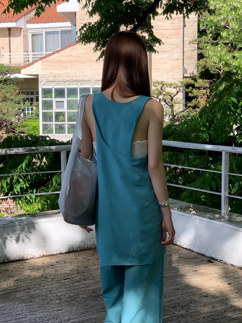 VAARA韓國㊣直郵東大門代購女裝新款25春夏吊帶背心不含腰帶亞麻VAARA吊帶/背心
