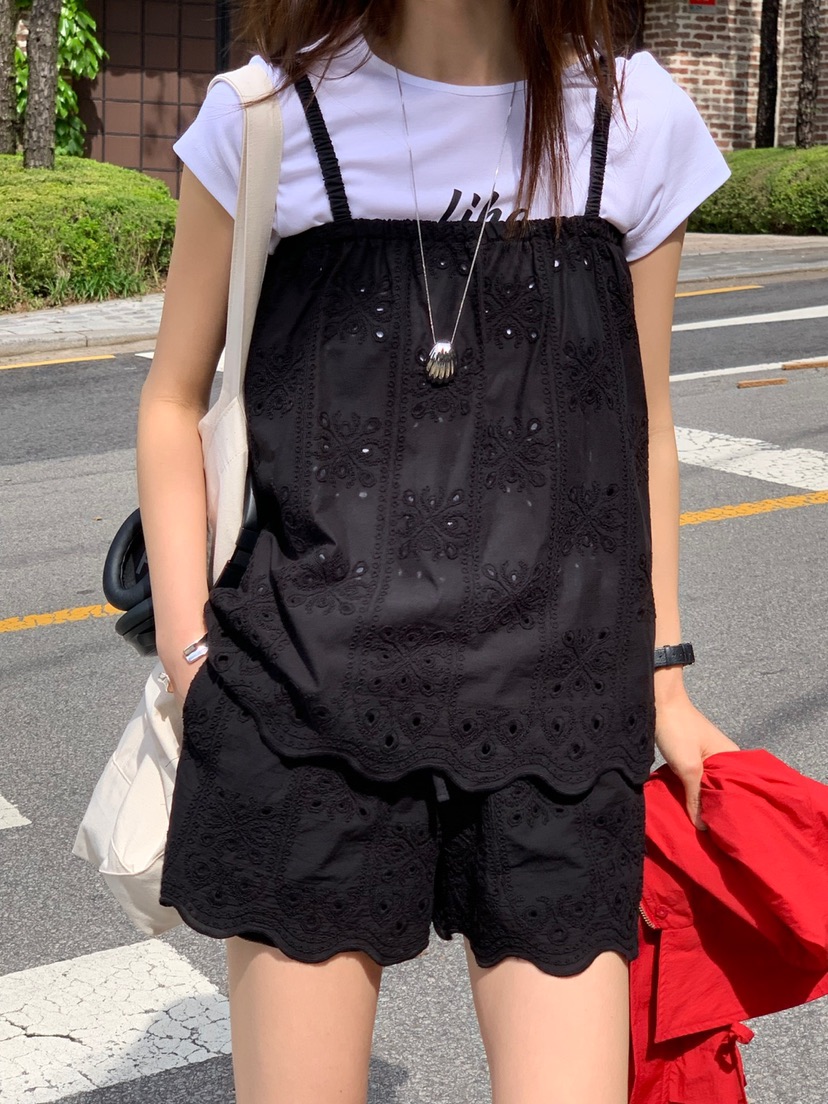 VAARA韓國㊣直郵東大門代購女裝新品時尚25春夏吊帶背心刺繡VAARA吊帶/背心