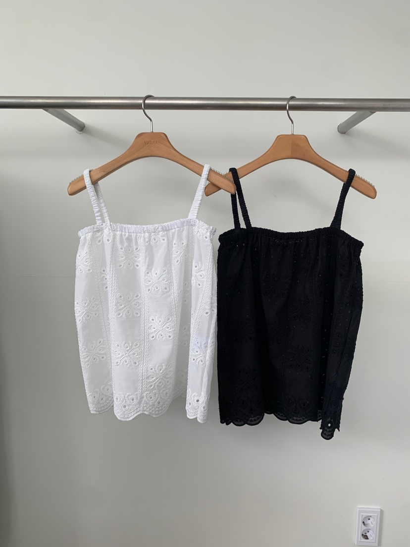 VAARA韓國㊣直郵東大門代購女裝新品時尚25春夏吊帶背心刺繡VAARA吊帶/背心