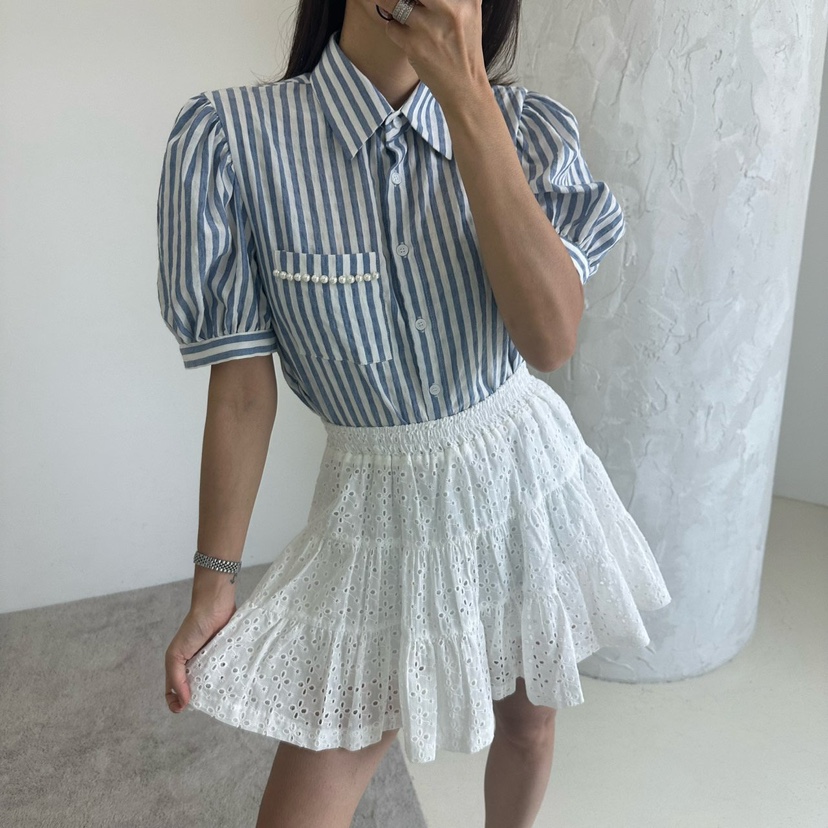 MABEL-Q韓國直郵㊣女裝新品25春夏休閑時尚熱賣襯衫蕾絲衫SOUIT by mabel-Q襯衫/蕾絲衫