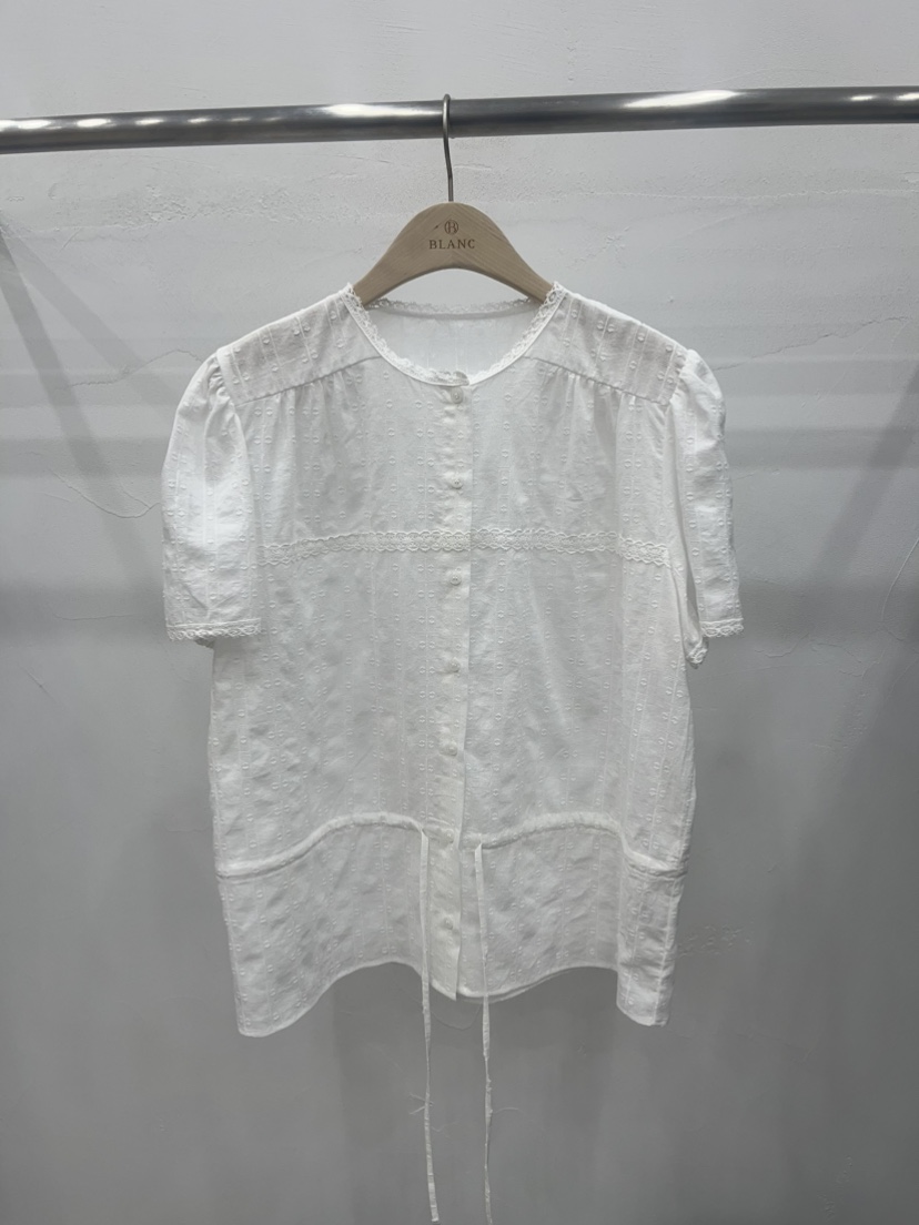 BLANC-A直郵韓國代購㊣女裝新品人氣25春夏時尚襯衫蕾絲衫BLANC-A襯衫/蕾絲衫
