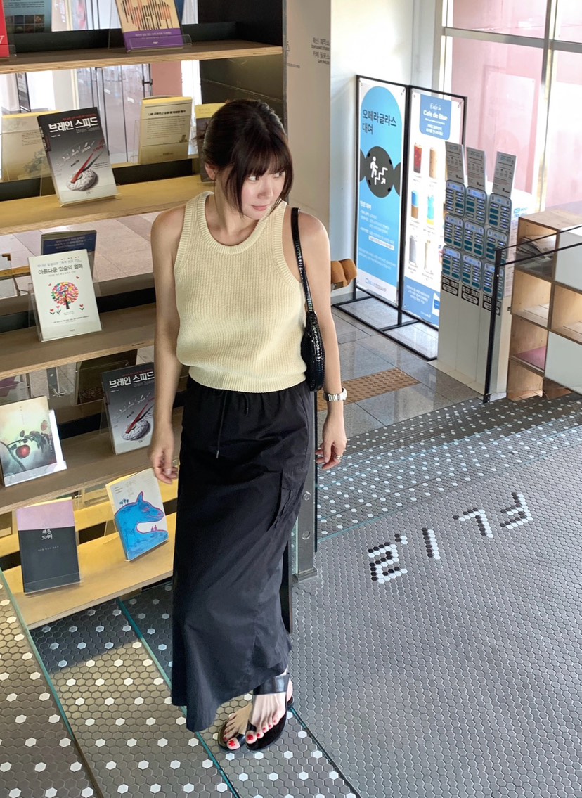 COURGETTE韓國直郵㊣女裝新款25春夏熱賣推薦人氣休閑長裙口袋COURGETTE長裙
