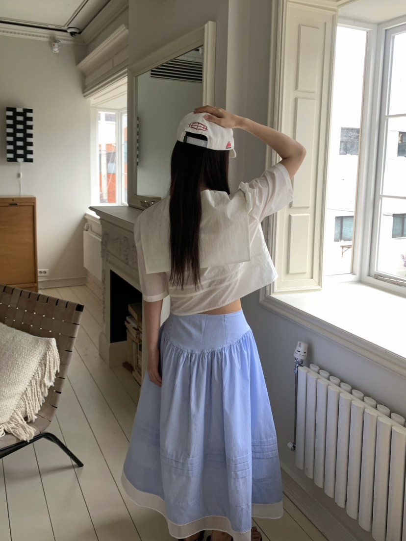 PEBBLE韓國直郵㊣東大門實拍女裝新款推薦休閑25春夏人氣長裙PEBBLE/LAYER長裙