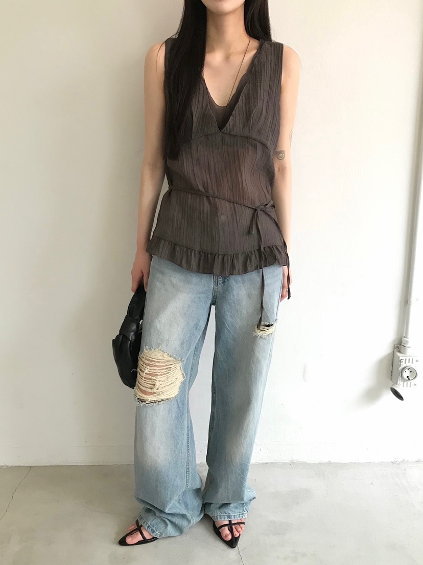 ESCHER韓國直郵㊣東大門實拍女裝新品推薦25春夏熱賣牛仔褲ESCHER牛仔褲