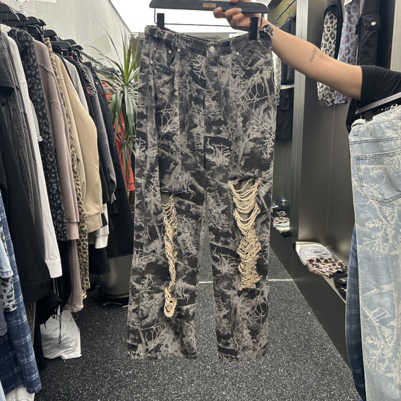 NUEUN直郵韓國代購㊣女裝新品推薦時尚25春夏人氣休閑牛仔褲NUEUN/SEEOT牛仔褲