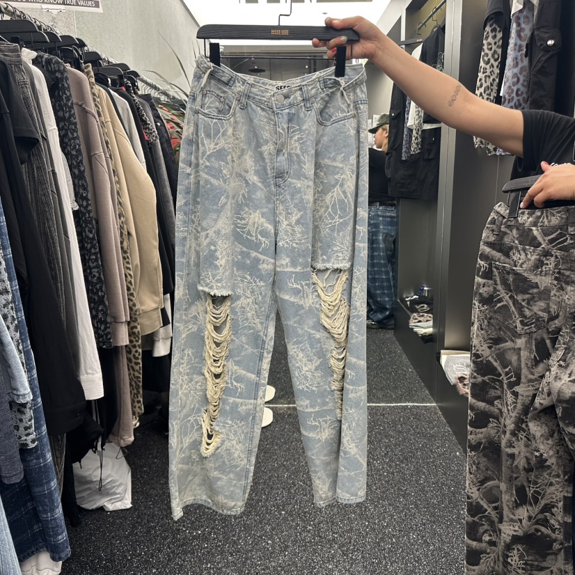 NUEUN直郵韓國代購㊣女裝新品推薦時尚25春夏人氣休閑牛仔褲NUEUN/SEEOT牛仔褲圖色2