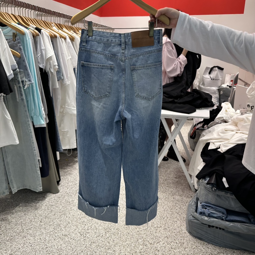ATPZ韓國㊣直郵東大門代購女裝新品25春夏熱賣時尚休閑牛仔褲ATTENTION PLEAES牛仔褲