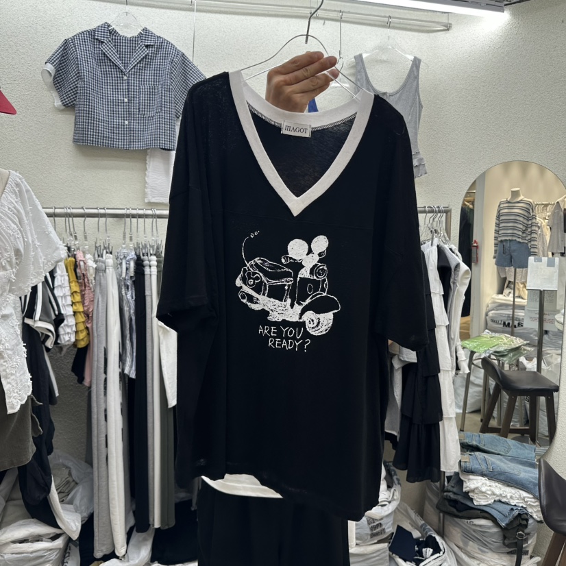 MAGOT直郵韓國代購㊣女裝新款25春夏推薦休閑人氣時尚熱賣T恤IIIΛGOT/MAGOTT恤圖色2