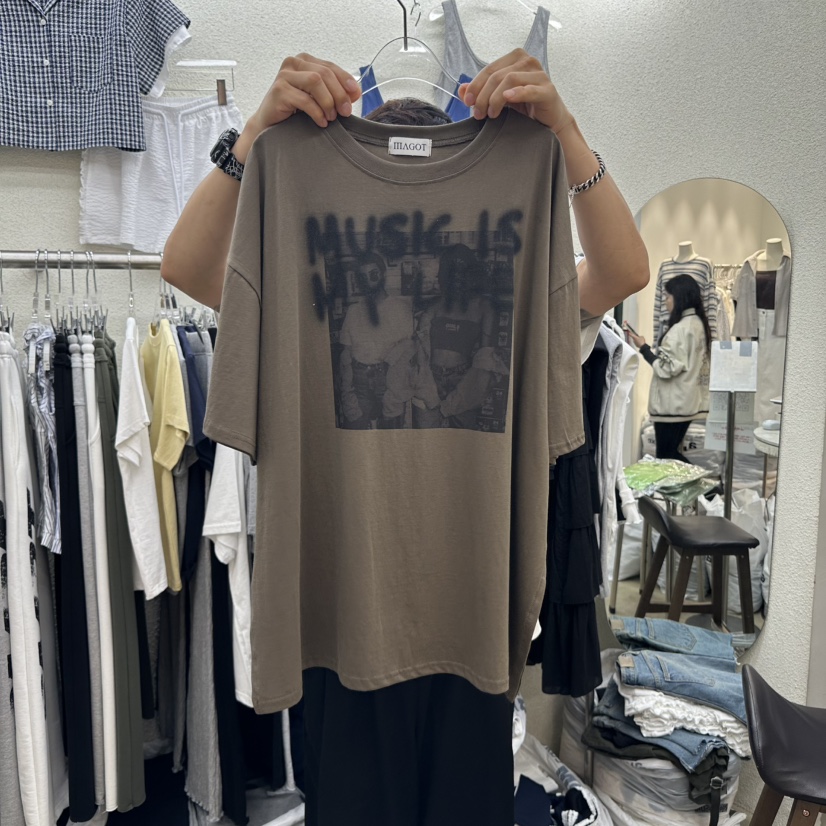 MAGOT直郵韓國代購㊣女裝新品25春夏人氣休閑時尚熱賣推薦T恤IIIΛGOT/MAGOTT恤圖色3