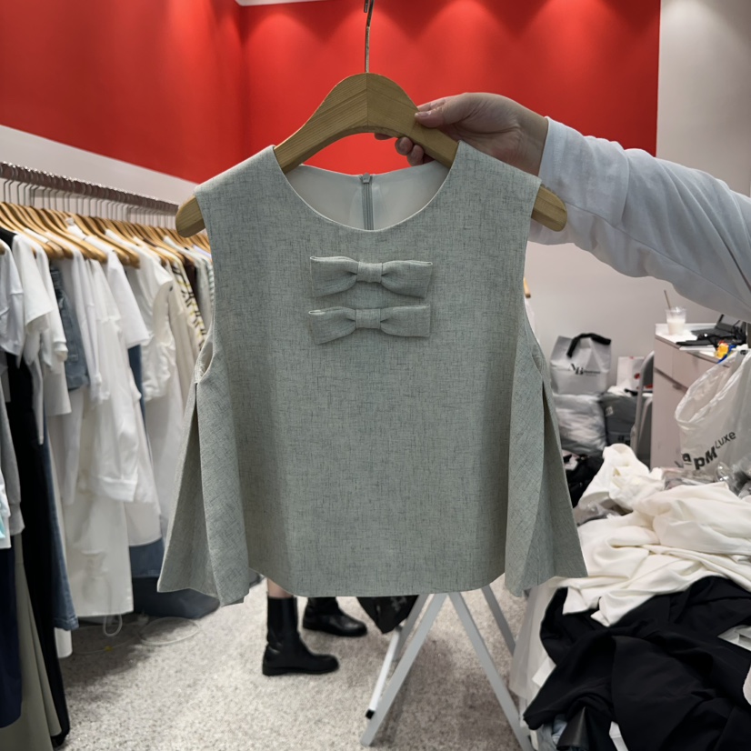 ATPZ韓國直郵㊣女裝新品熱賣人氣時尚推薦休閑吊帶背心蝴蝶結ATTENTION PLEAES吊帶/背心