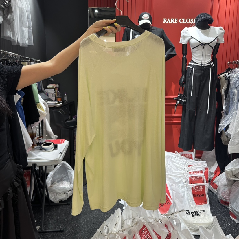 RARE CLOSET直郵韓國代購㊣女裝新品熱賣人氣25春夏長袖T恤鵝RARE CLOSET長袖T恤