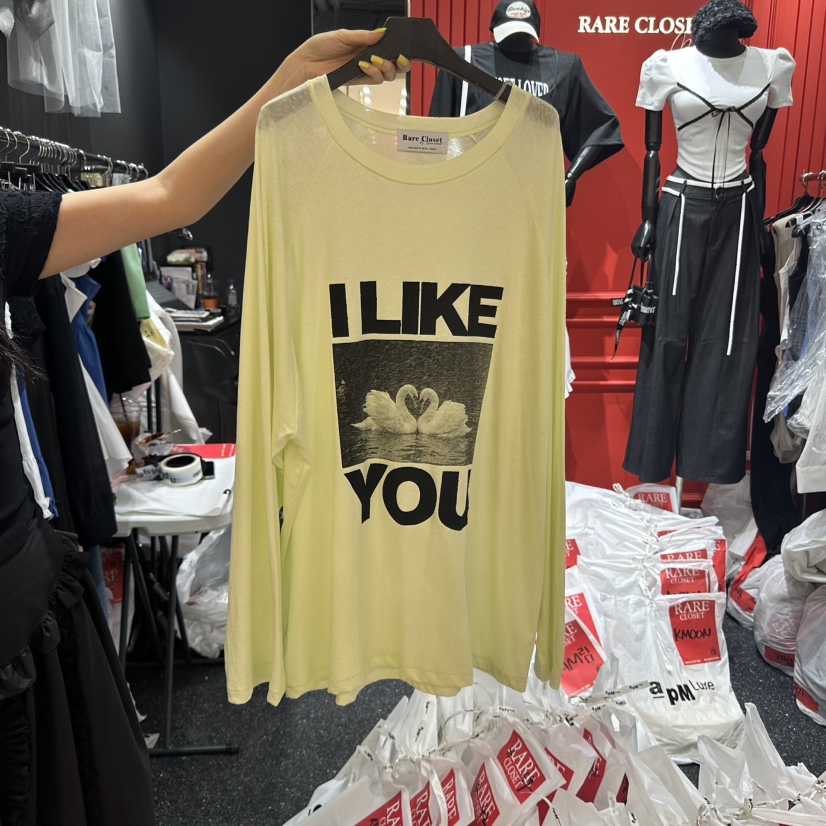 RARE CLOSET直郵韓國代購㊣女裝新品熱賣人氣25春夏長袖T恤鵝RARE CLOSET長袖T恤圖色2