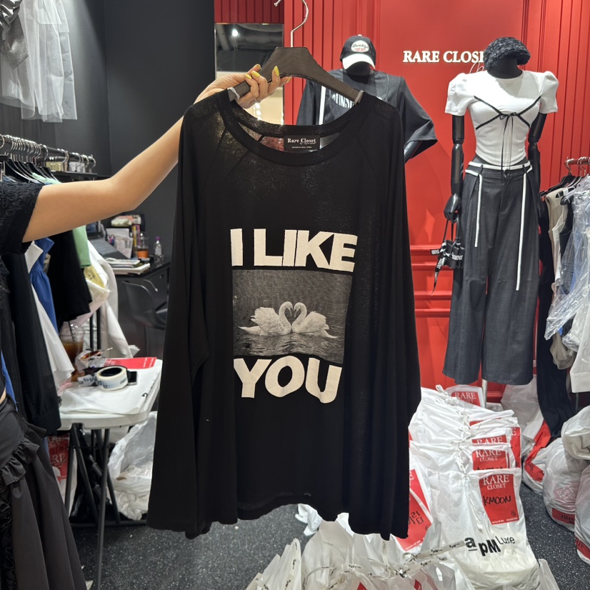 RARE CLOSET直郵韓國代購㊣女裝新品熱賣人氣25春夏長袖T恤鵝RARE CLOSET長袖T恤圖色3