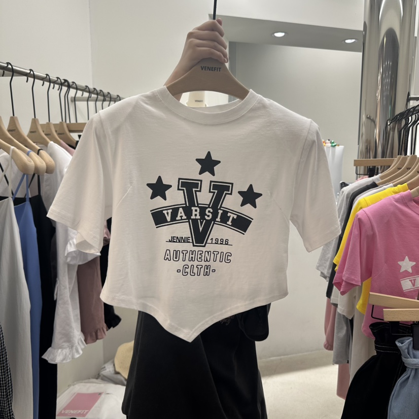 VENEFIT韓國直郵㊣東大門實拍女裝新款25春夏推薦熱賣人氣T恤VENEFIT/JENNIET恤圖色2