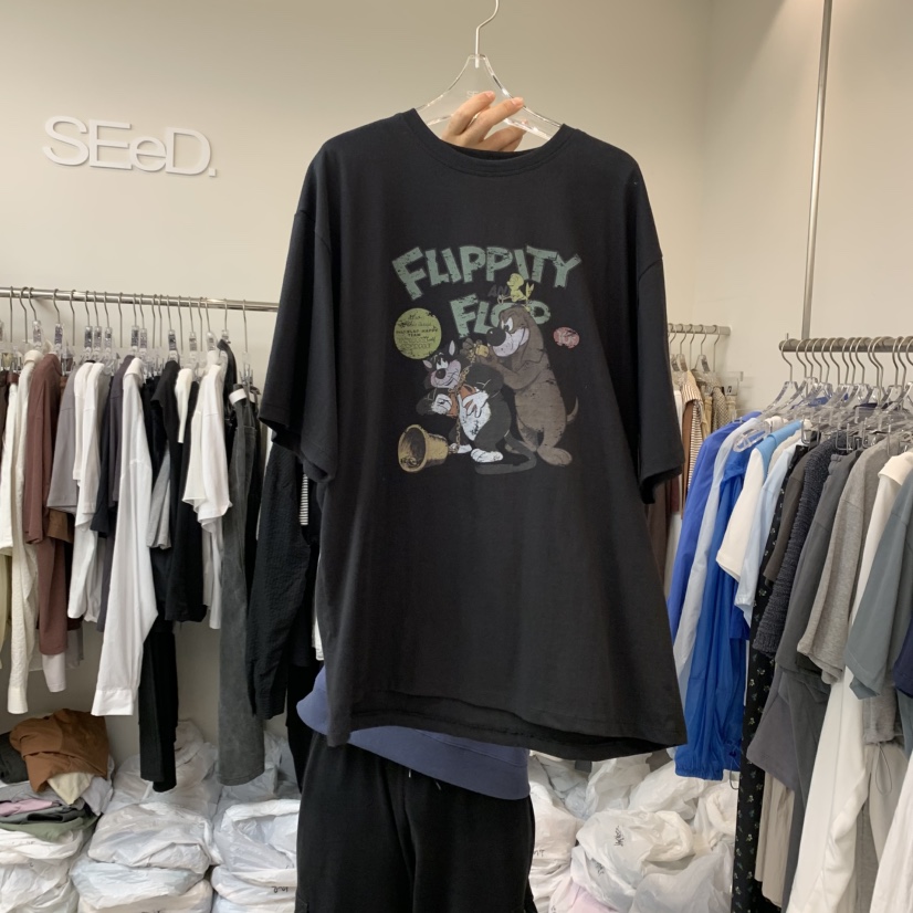 LEESEED-A韓國直郵㊣東大門實拍女裝新品時尚休閑人氣25春夏T恤SEeD/LEESEEDT恤圖色2