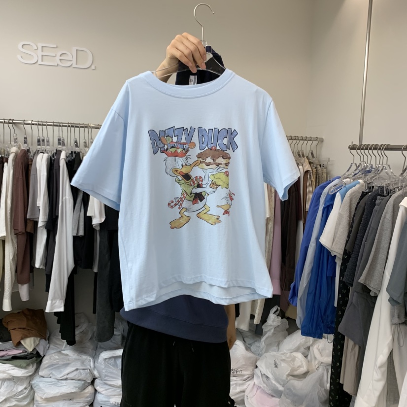 LEESEED-A韓國直郵㊣東大門實拍女裝新品25春夏熱賣推薦T恤SEeD/LEESEEDT恤圖色2