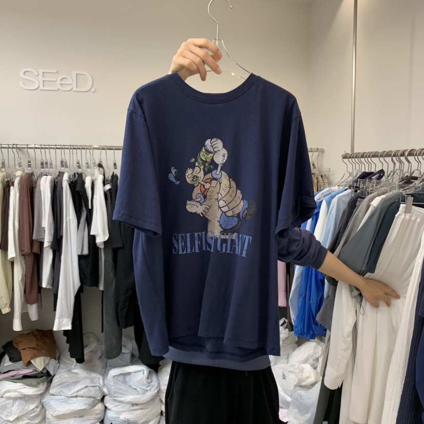 LEESEED-A直郵韓國代購㊣女裝新品人氣25春夏休閑熱賣時尚T恤SEeD/LEESEEDT恤圖色2