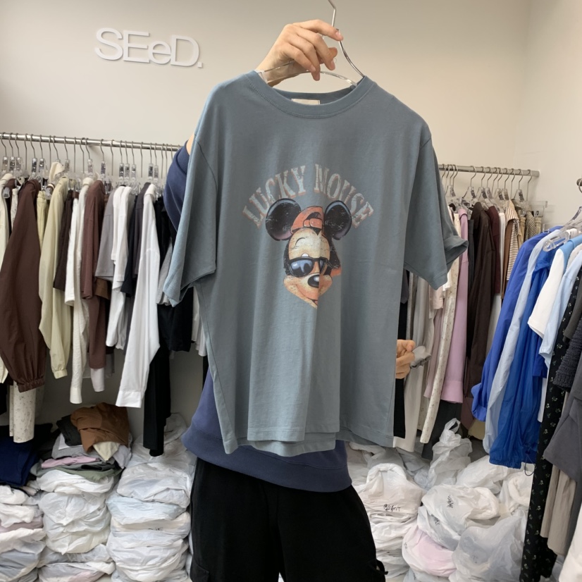 LEESEED-A韓國直郵㊣東大門實拍女裝新款時尚休閑人氣25春夏T恤SEeD/LEESEEDT恤圖色2