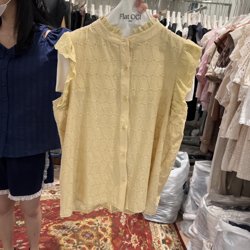 OGI韓國直郵㊣女裝新款時尚推薦休閑25春夏人氣熱賣襯衫蕾絲衫FLat OGI襯衫/蕾絲衫圖色2