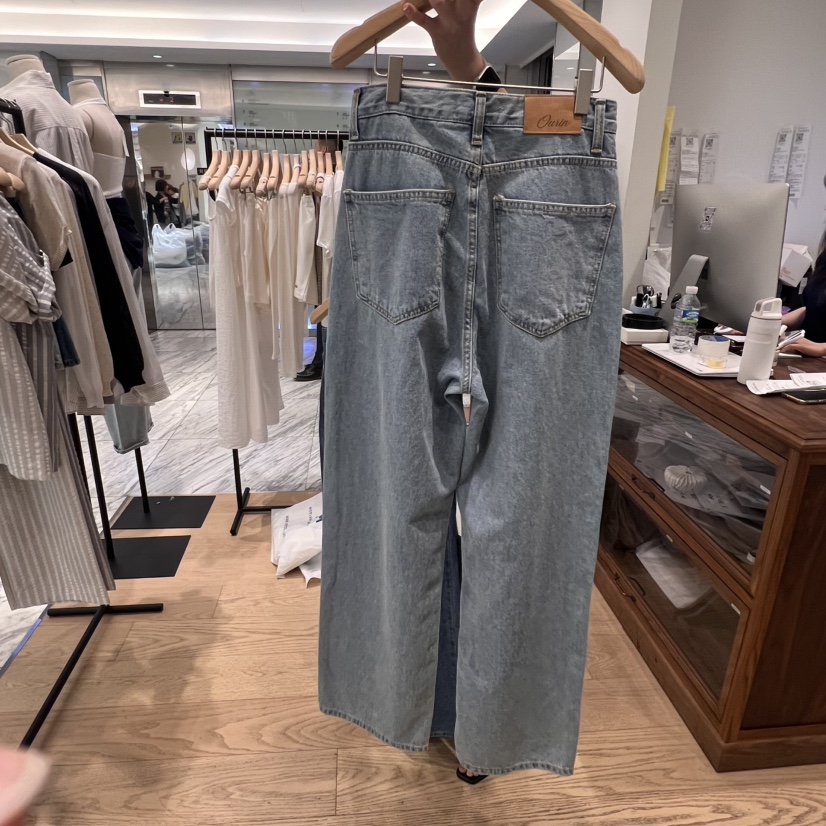 OURIN韓國㊣直郵東大門代購女裝新品25春夏熱賣時尚休閑牛仔褲OURIN牛仔褲