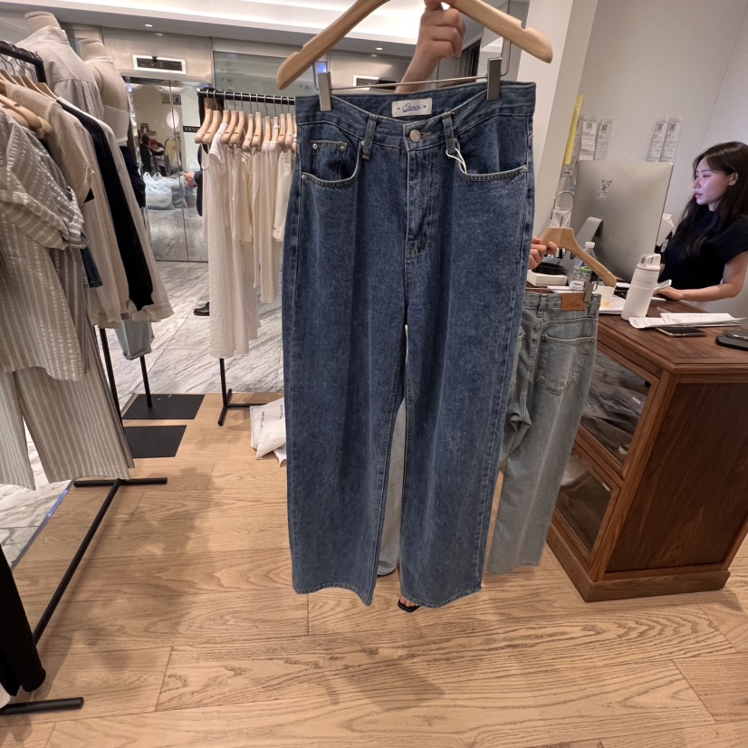OURIN韓國㊣直郵東大門代購女裝新品25春夏熱賣時尚休閑牛仔褲OURIN牛仔褲圖色2