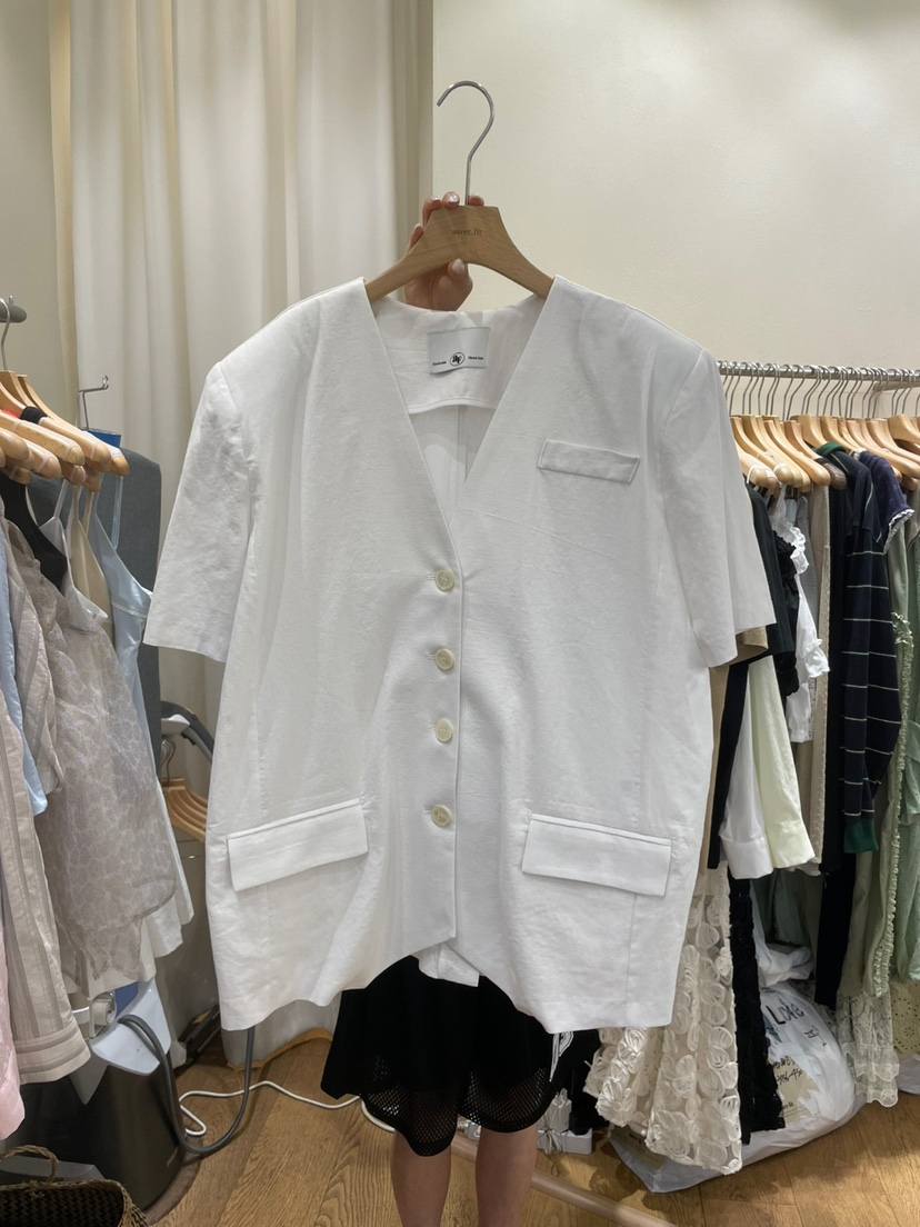 AUVERFIT直郵韓國代購㊣女裝新品25春夏人氣推薦時尚夾克亞麻AUVERFIT夾克