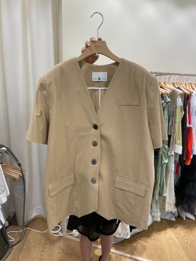 AUVERFIT直郵韓國代購㊣女裝新品25春夏人氣推薦時尚夾克亞麻AUVERFIT夾克圖色2