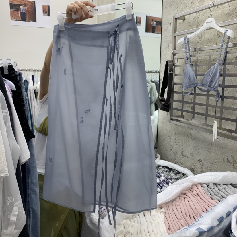SOLD OUT韓國㊣直郵東大門代購女裝新品人氣半身裙中短裙刺繡SOLD OUT半身裙/中短裙