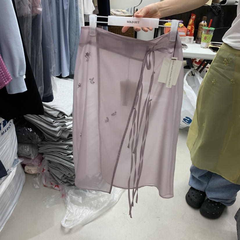 SOLD OUT韓國㊣直郵東大門代購女裝新品人氣半身裙中短裙刺繡SOLD OUT半身裙/中短裙圖色4