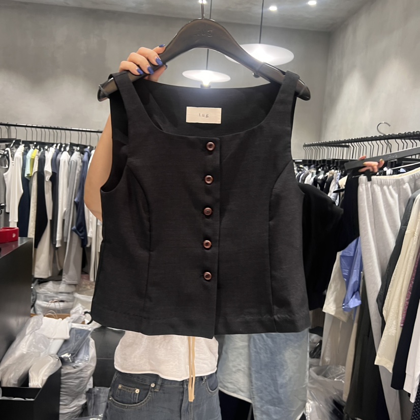 TUG韓國直郵㊣東大門實拍女裝新款25春夏人氣熱賣推薦休閑馬甲TUG馬甲圖色2