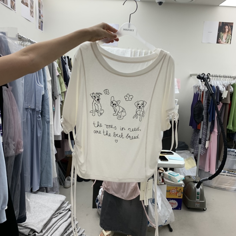SOLD OUT韓國㊣直郵東大門代購女裝新款25春夏推薦熱賣T恤SOLD OUTT恤圖色3