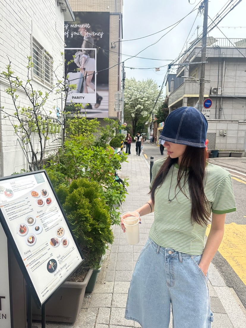 LUMIPLE韓國直郵㊣東大門實拍女裝新品熱賣人氣推薦T恤條紋LUMIPLET恤