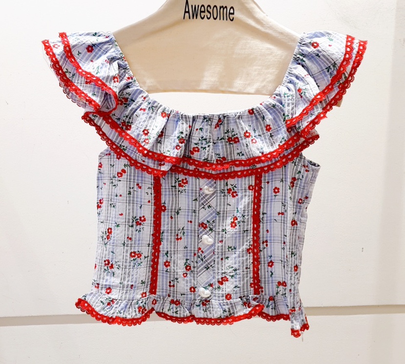 AWESOME-P韓國直郵㊣女裝新品25春夏休閑人氣推薦襯衫蕾絲衫AWESOME-P襯衫/蕾絲衫