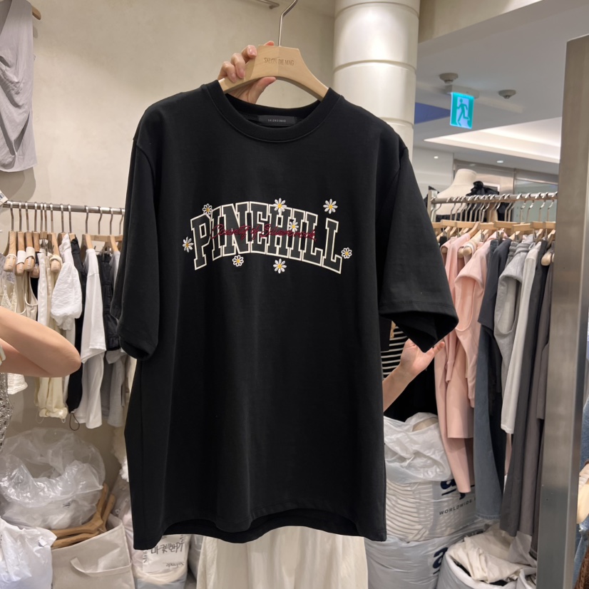 SALONDEMAG韓國直郵㊣女裝新品時尚休閑推薦人氣25春夏T恤刺繡SALONDEMAGT恤