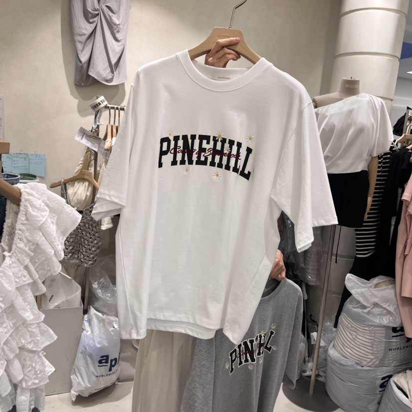 SALONDEMAG韓國直郵㊣女裝新品時尚休閑推薦人氣25春夏T恤刺繡SALONDEMAGT恤圖色3