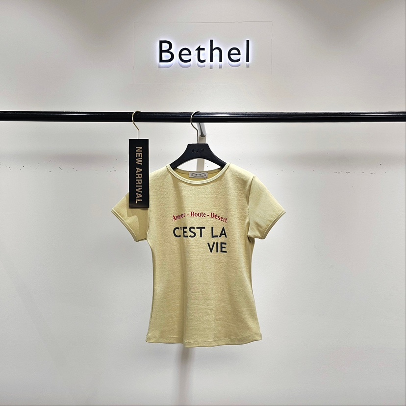BETHEL韓國直郵㊣東大門實拍女裝新品熱賣人氣推薦25春夏T恤BETHELT恤圖色2