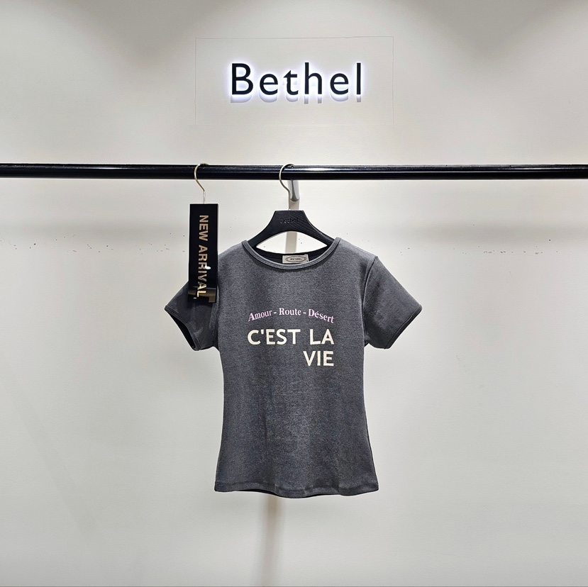 BETHEL韓國直郵㊣東大門實拍女裝新品熱賣人氣推薦25春夏T恤BETHELT恤圖色3