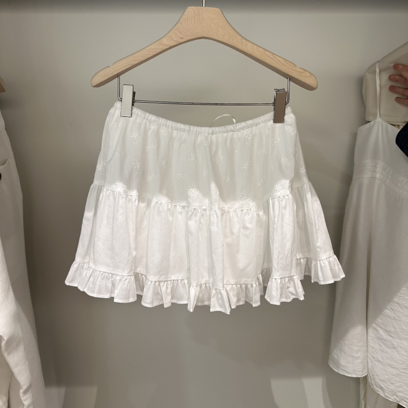 FRENCH DOOR直郵韓國代購㊣女裝新品25春夏熱賣短裙荷葉邊FRENCH DOOR短裙