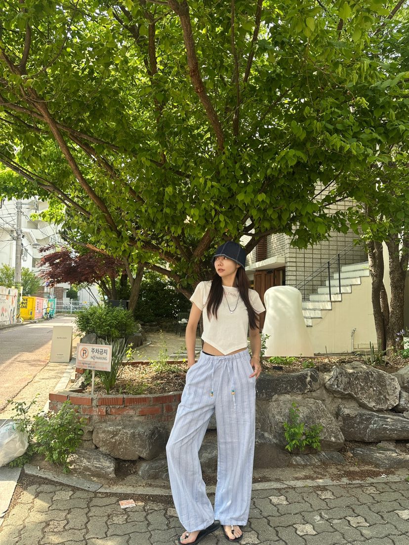 LUMIPLE韓國直郵㊣女裝新款人氣25春夏時尚推薦休閑褲亞麻布LUMIPLE休閑褲